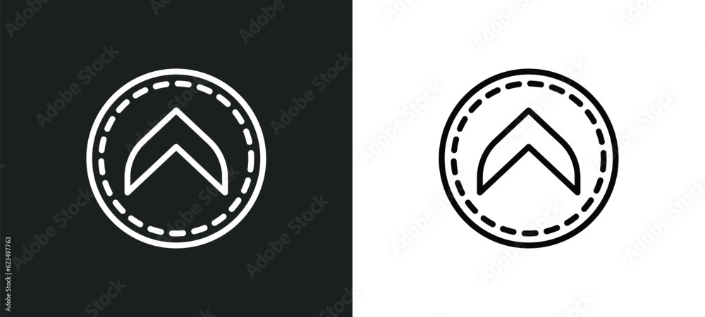Poster up chevron icon isolated in white and black colors. up chevron outline vector icon from user interfa