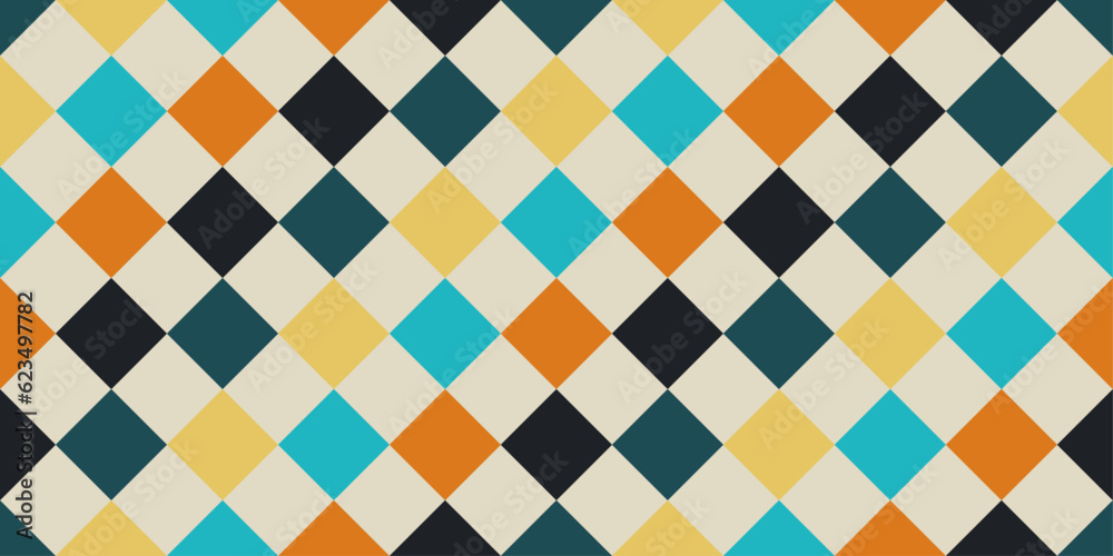 Poster The simplest rhombuses that follow each other in color. Seamless background of stylish rhombuses. For interior, packaging, textiles, various prints.
