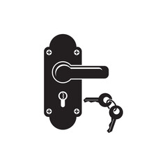 Door handle icon logo,vector design illustration template.