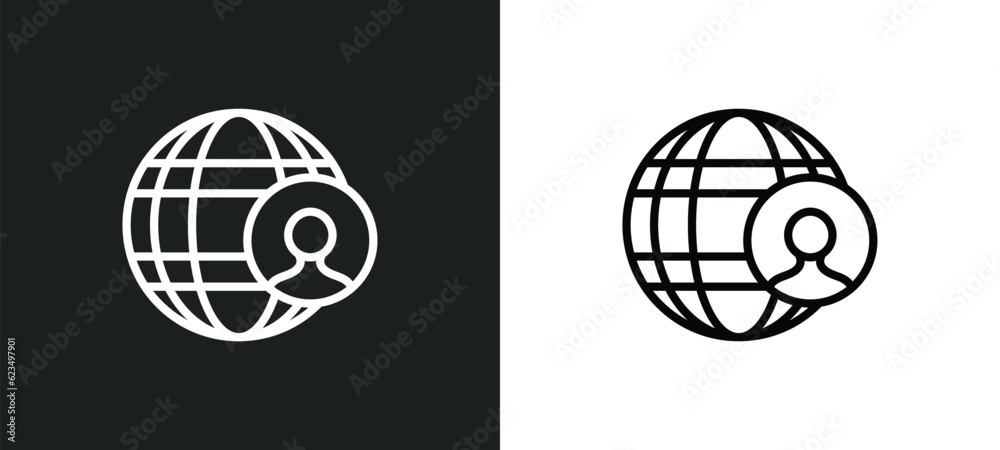 Poster user interface icon isolated in white and black colors. user interface outline vector icon from user