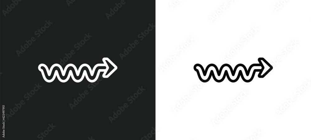 Poster scribble right arrow icon isolated in white and black colors. scribble right arrow outline vector ic