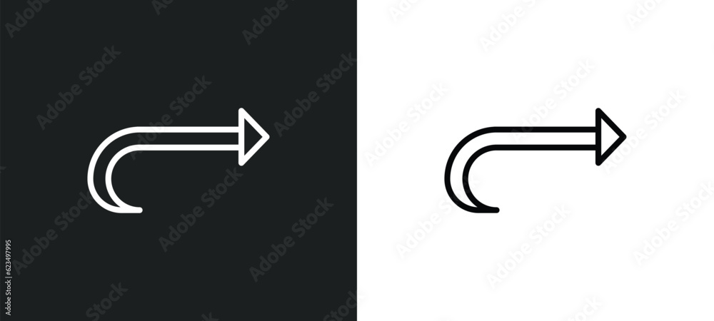 Poster rotate arrow icon isolated in white and black colors. rotate arrow outline vector icon from user int