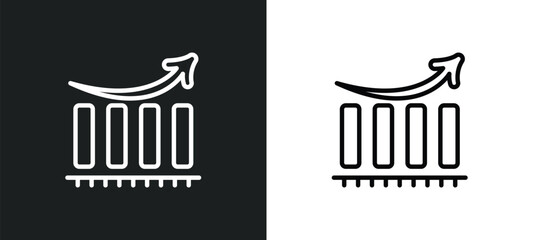 increasing icon isolated in white and black colors. increasing outline vector icon from user interface collection for web, mobile apps and ui.