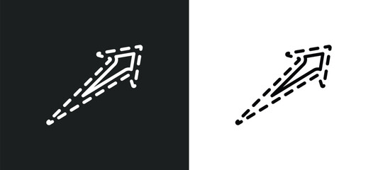 dotted up arrow icon isolated in white and black colors. dotted up arrow outline vector icon from user interface collection for web, mobile apps and ui.