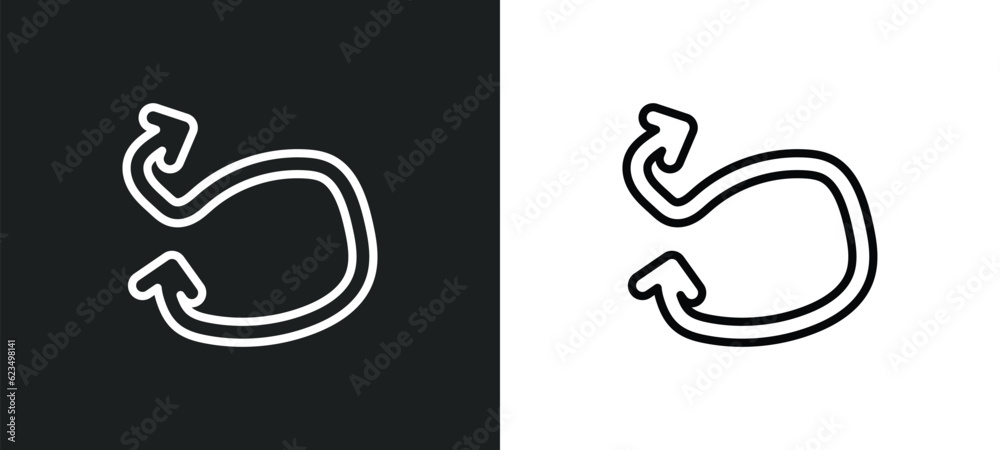 Poster swirly scribbled arrow icon isolated in white and black colors. swirly scribbled arrow outline vecto