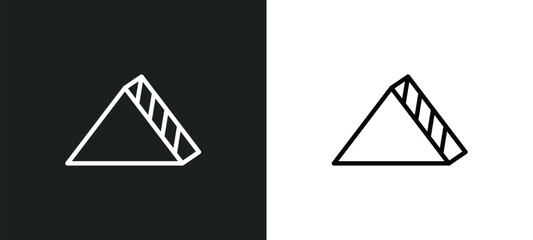 triangular icon isolated in white and black colors. triangular outline vector icon from user interface collection for web, mobile apps and ui.
