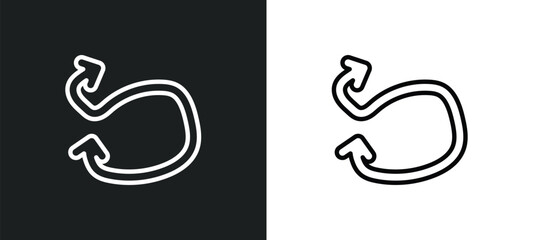 swirly scribbled arrow icon isolated in white and black colors. swirly scribbled arrow outline vector icon from user interface collection for web, mobile apps and ui.