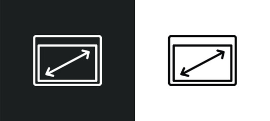 display size icon isolated in white and black colors. display size outline vector icon from user interface collection for web, mobile apps and ui.