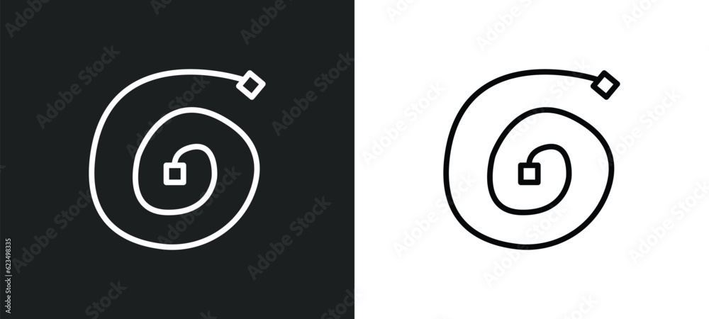Poster spiral tool icon isolated in white and black colors. spiral tool outline vector icon from user inter
