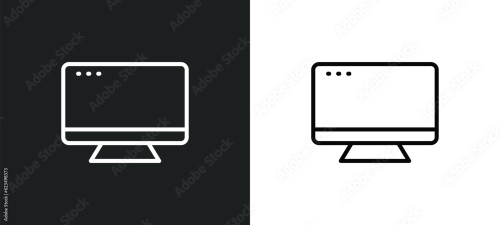 Poster display icon isolated in white and black colors. display outline vector icon from user interface col