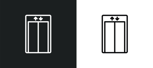 lift icon isolated in white and black colors. lift outline vector icon from user interface collection for web, mobile apps and ui.