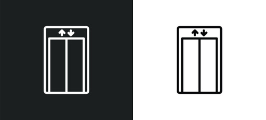 lift icon isolated in white and black colors. lift outline vector icon from user interface collection for web, mobile apps and ui.