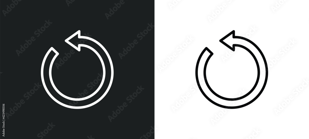Poster restart icon isolated in white and black colors. restart outline vector icon from user interface col