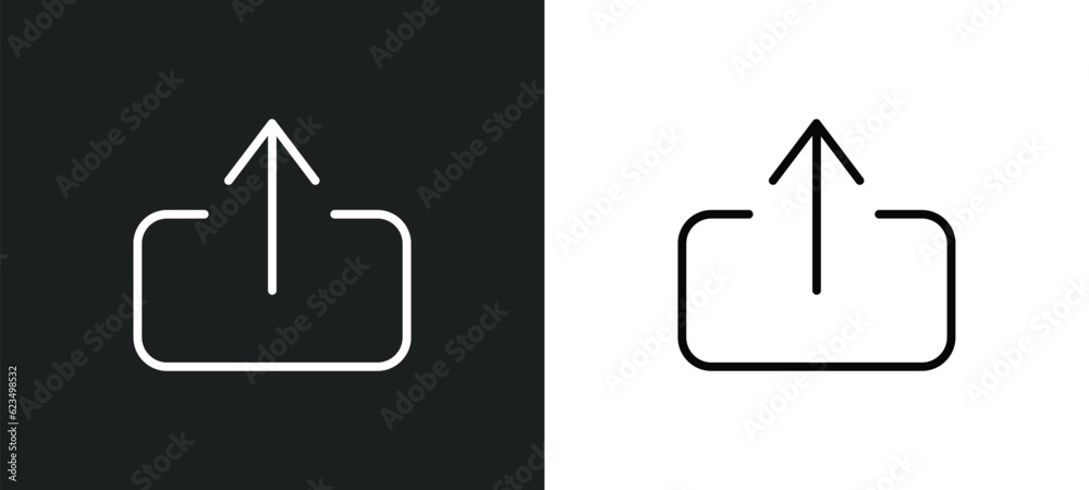 Poster export button icon isolated in white and black colors. export button outline vector icon from user i