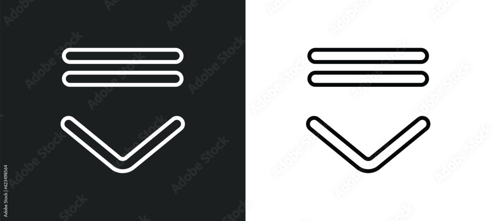Poster drop down icon isolated in white and black colors. drop down outline vector icon from user interface