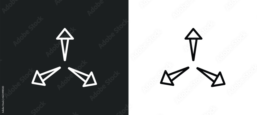 Poster expand arrows icon isolated in white and black colors. expand arrows outline vector icon from user i