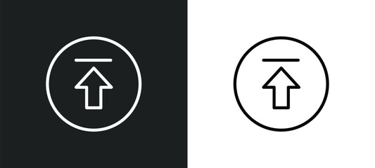 upload button icon isolated in white and black colors. upload button outline vector icon from user interface collection for web, mobile apps and ui.
