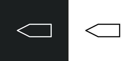 blank left arrow icon isolated in white and black colors. blank left arrow outline vector icon from user interface collection for web, mobile apps and ui.