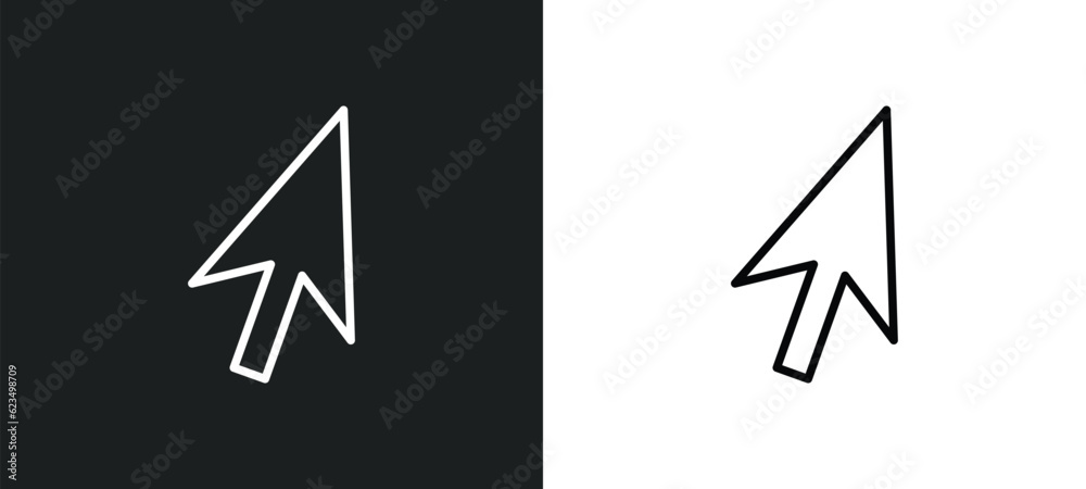 Poster mouse cursor icon isolated in white and black colors. mouse cursor outline vector icon from user int