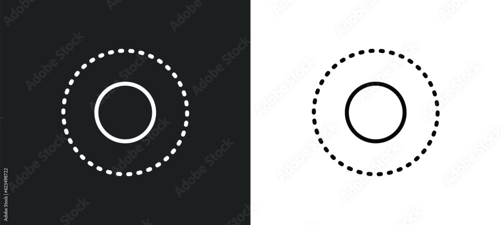 Poster selectioned circle icon isolated in white and black colors. selectioned circle outline vector icon f