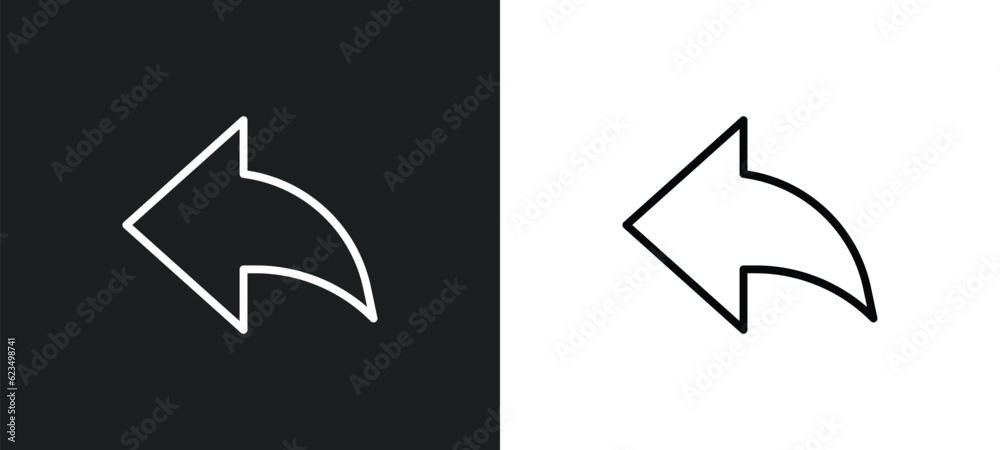 Poster arrow address back icon isolated in white and black colors. arrow address back outline vector icon f