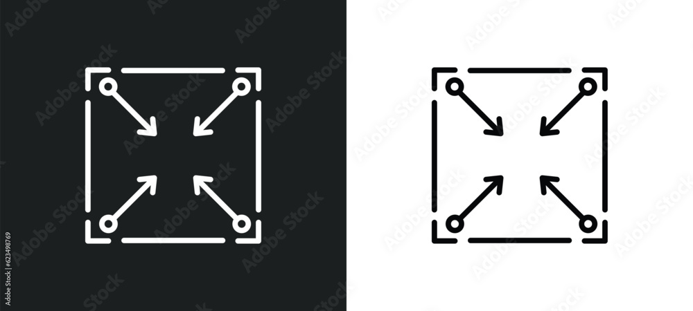 Poster corner widget icon isolated in white and black colors. corner widget outline vector icon from user i
