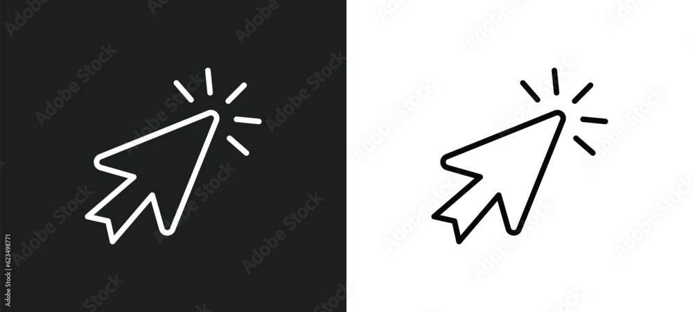 Poster mouse arrow icon isolated in white and black colors. mouse arrow outline vector icon from user inter