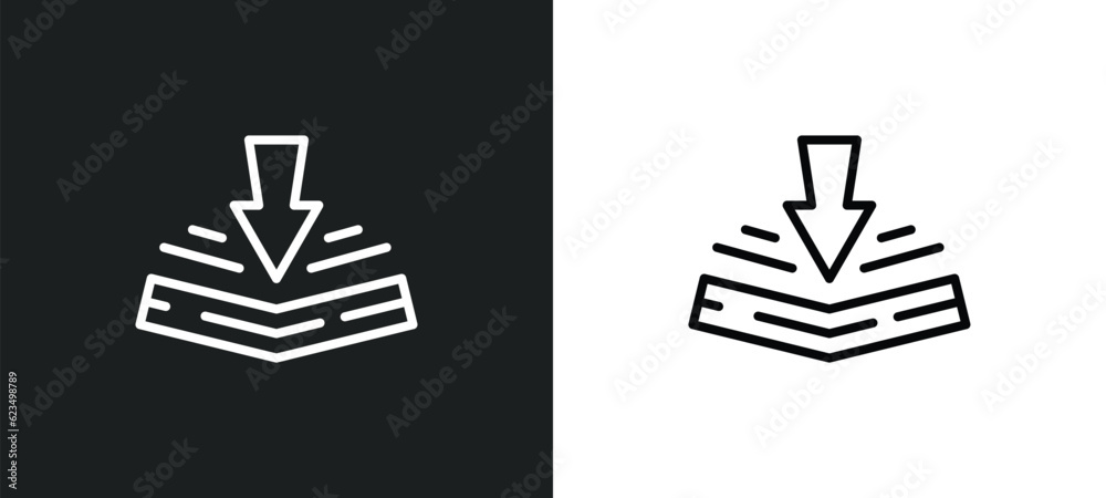 Poster bending icon isolated in white and black colors. bending outline vector icon from user interface col