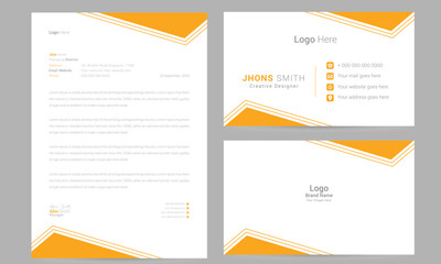 Creative & Modern Business Card Design, Letterhead Design Template, Vector Template