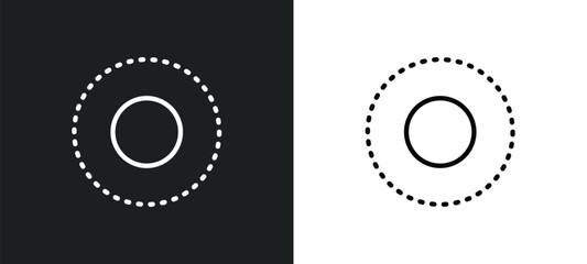 selectioned circle icon isolated in white and black colors. selectioned circle outline vector icon from user interface collection for web, mobile apps and ui.