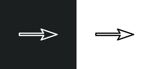 arrow pointing right icon isolated in white and black colors. arrow pointing right outline vector icon from user interface collection for web, mobile apps and ui.