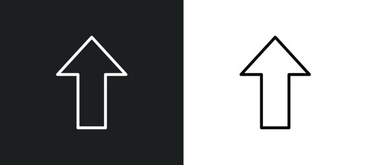 pointing up arrow icon isolated in white and black colors. pointing up arrow outline vector icon from user interface collection for web, mobile apps and ui.