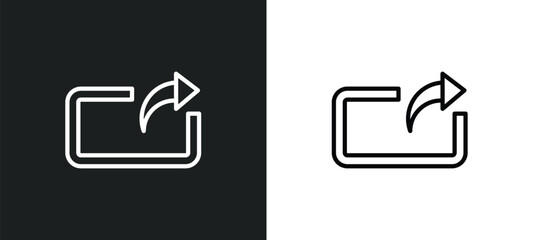 export arrow icon isolated in white and black colors. export arrow outline vector icon from user interface collection for web, mobile apps and ui.