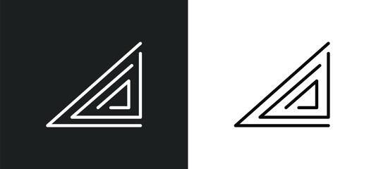 triangular icon isolated in white and black colors. triangular outline vector icon from user interface collection for web, mobile apps and ui.