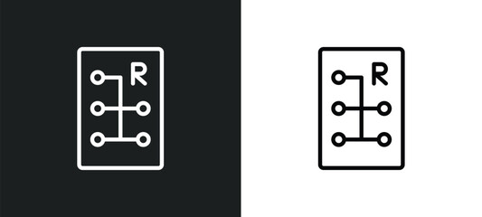 gear box icon isolated in white and black colors. gear box outline vector icon from transportation collection for web, mobile apps and ui.