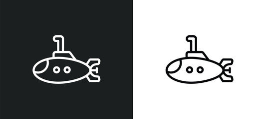 small submarine icon isolated in white and black colors. small submarine outline vector icon from transportation collection for web, mobile apps and ui.
