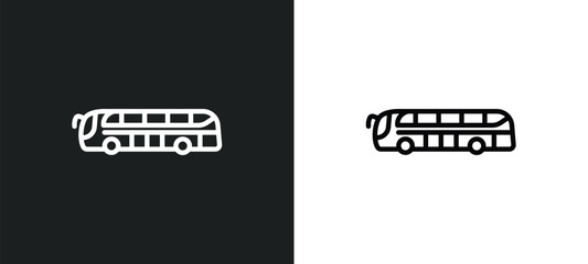 modern bus icon isolated in white and black colors. modern bus outline vector icon from transportation collection for web, mobile apps and ui.