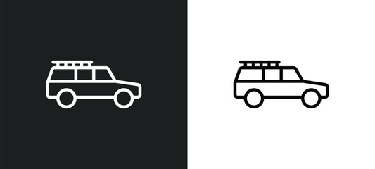off road icon isolated in white and black colors. off road outline vector icon from transportation collection for web, mobile apps and ui. © Farahim