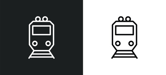metro icon isolated in white and black colors. metro outline vector icon from transportation collection for web, mobile apps and ui.