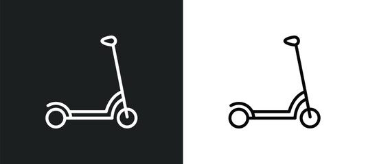 kick scooter icon isolated in white and black colors. kick scooter outline vector icon from transportation collection for web, mobile apps and ui. © Farahim