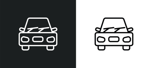 car icon isolated in white and black colors. car outline vector icon from transportation collection for web, mobile apps and ui.