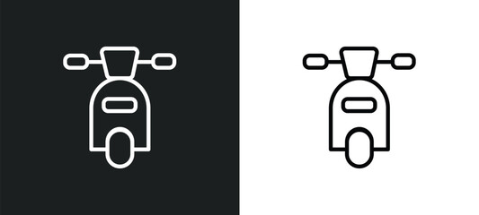 motorbike icon isolated in white and black colors. motorbike outline vector icon from transport collection for web, mobile apps and ui.