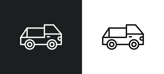 midget car icon isolated in white and black colors. midget car outline vector icon from transport collection for web, mobile apps and ui.