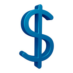 3D blue dollar symbol or icon design