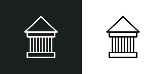 museum icon isolated in white and black colors. museum outline vector icon from traffic signs collection for web, mobile apps and ui.
