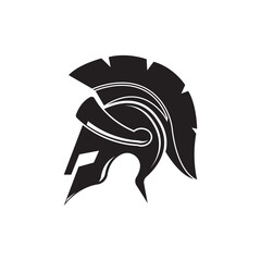 Knight helmet vector illustration for an icon, symbol or logo. knight flat logo gladiator