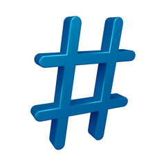 3D blue hashtag symbol or icon design
