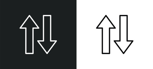 two ways icon isolated in white and black colors. two ways outline vector icon from traffic signs collection for web, mobile apps and ui.