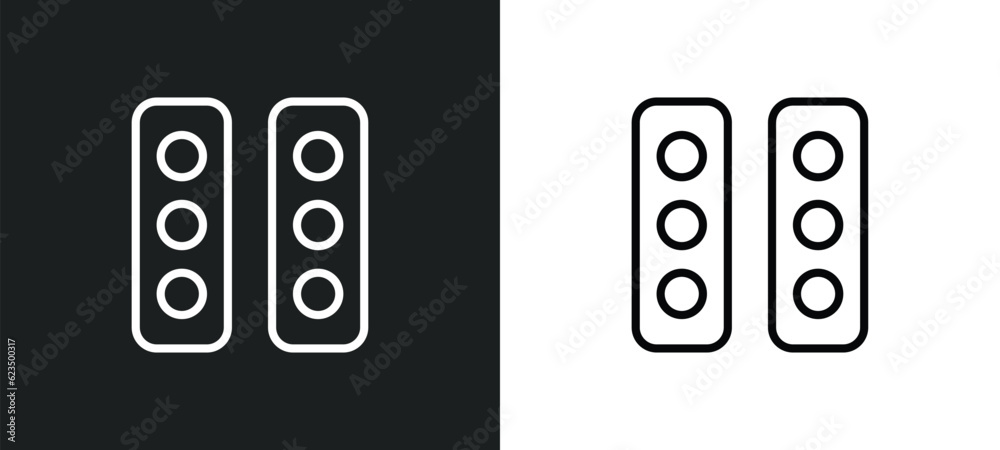 Poster semaphore lights icon isolated in white and black colors. semaphore lights outline vector icon from 