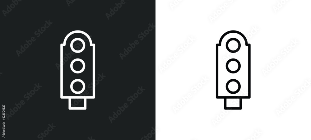 Poster semaphore light icon isolated in white and black colors. semaphore light outline vector icon from to
